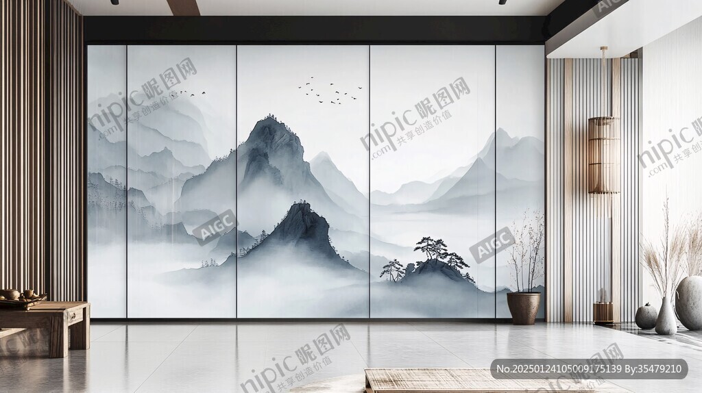 巨幅現(xiàn)代山水屏風(fēng)