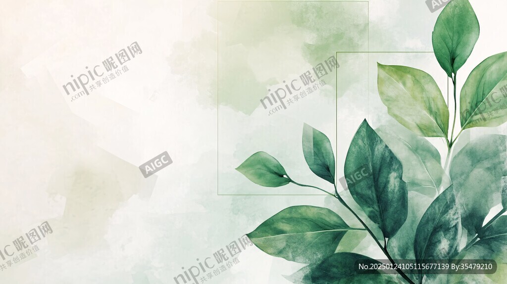 水彩植物無框畫