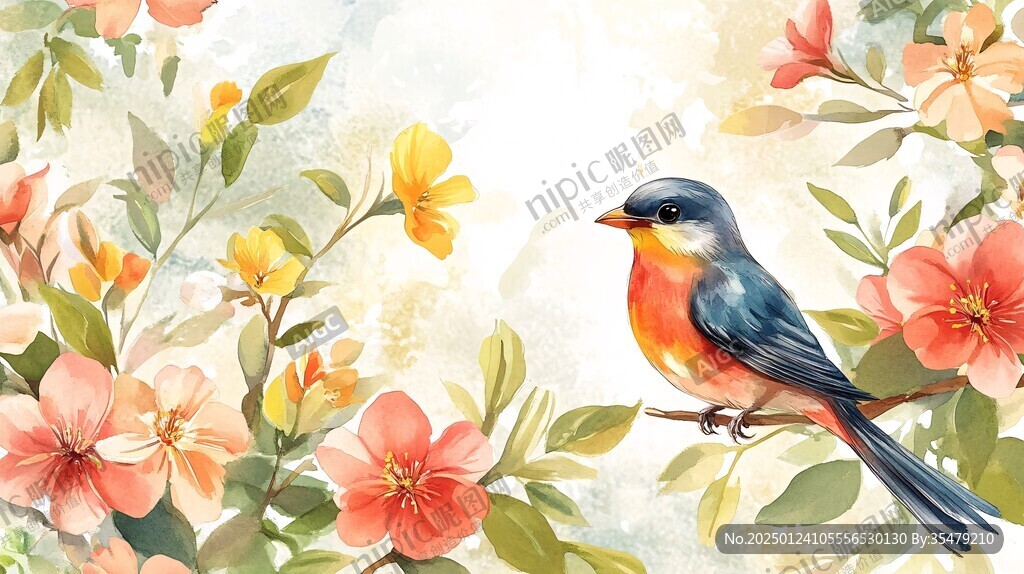 唯美花鳥(niǎo)背景
