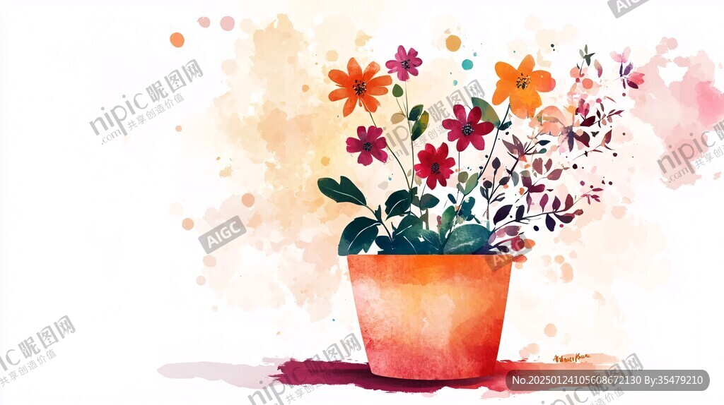 花盆背景圖