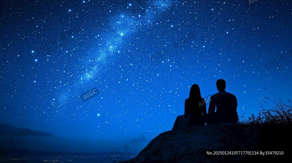 情侶看流星雨