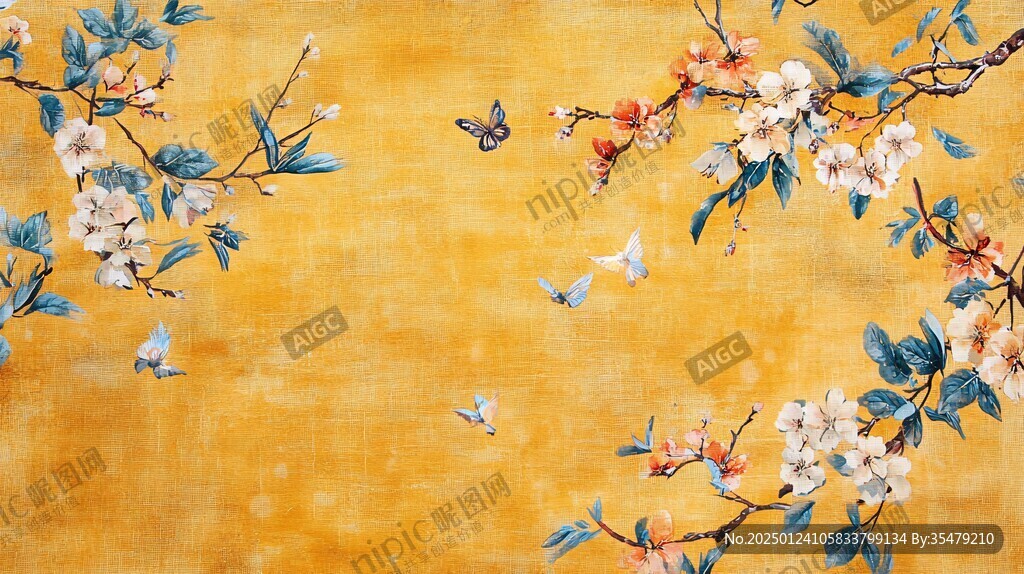 新中式花鳥壁紙