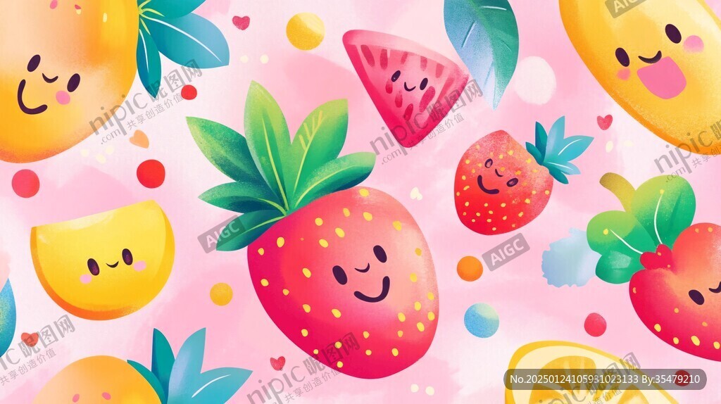 創意草莓插畫