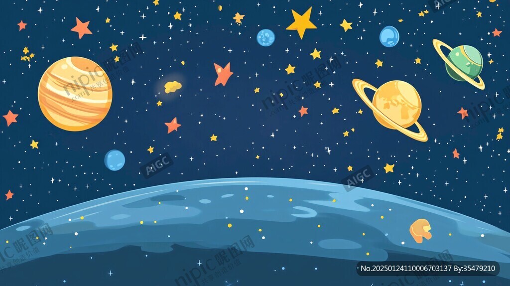 宇宙卡通插畫