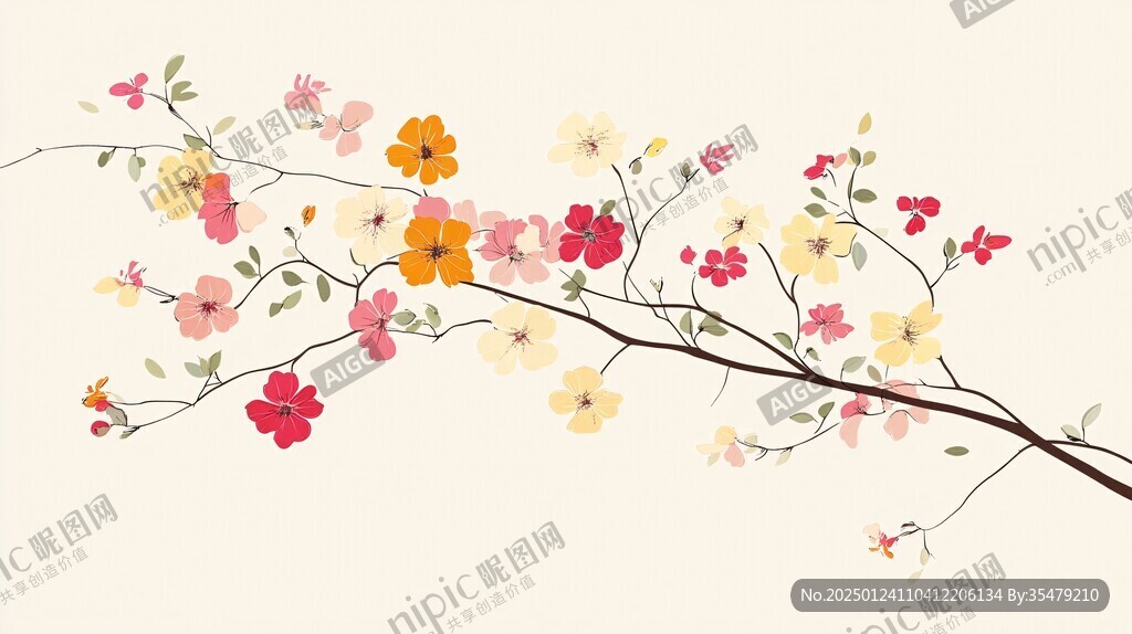 花枝插畫