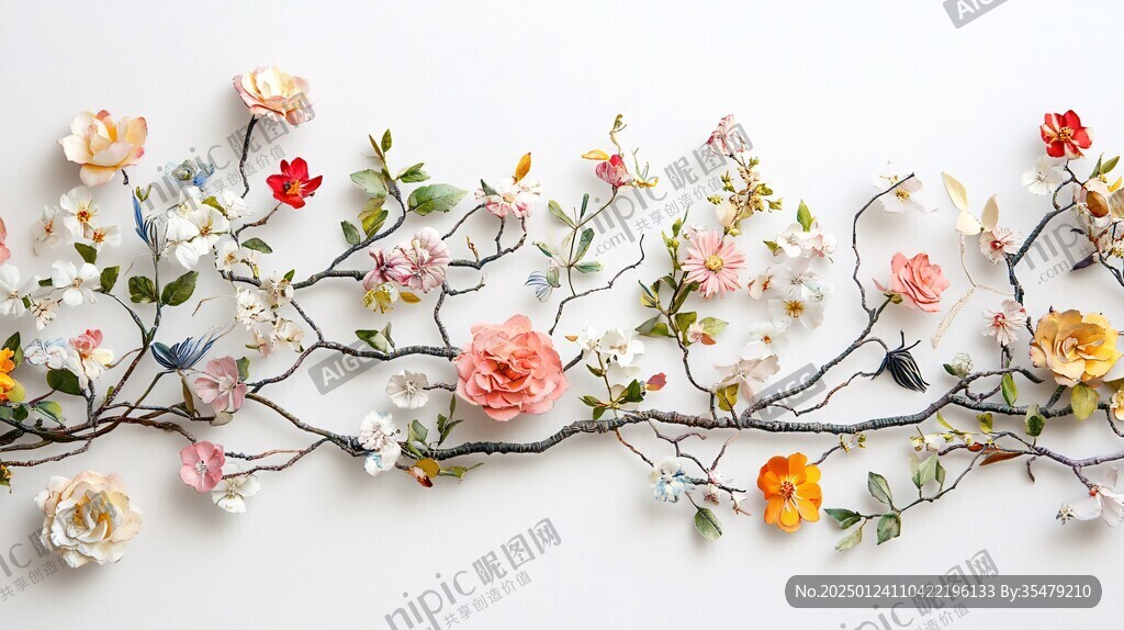 3d立體浮雕花卉花鳥