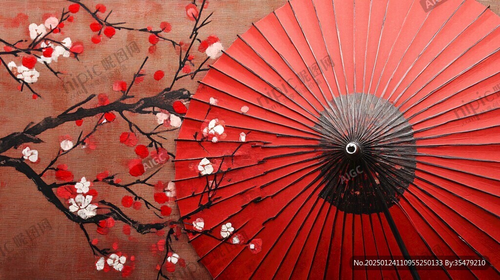 梅花紙傘