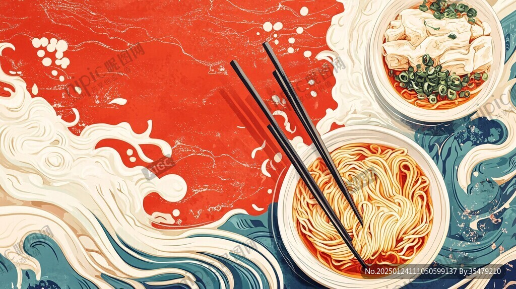 面條包裝插畫(huà)
