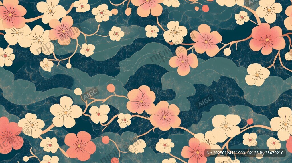 日本花卉圖案