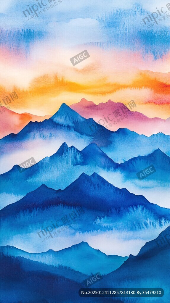 群山現代山水畫
