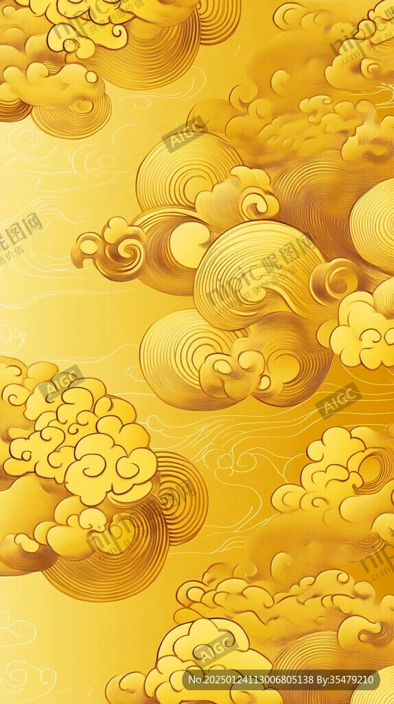 金色云紋浮雕