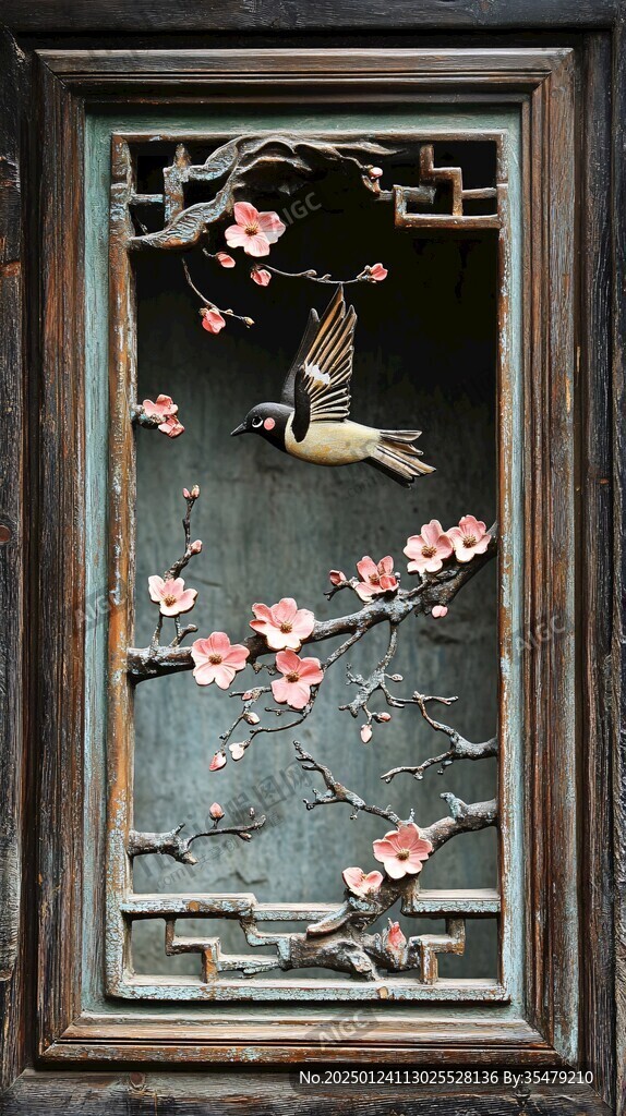 百鳥梅花窗