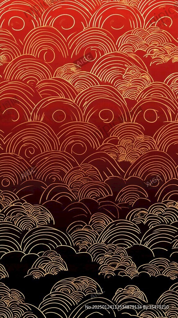 海浪云紋浪花背景