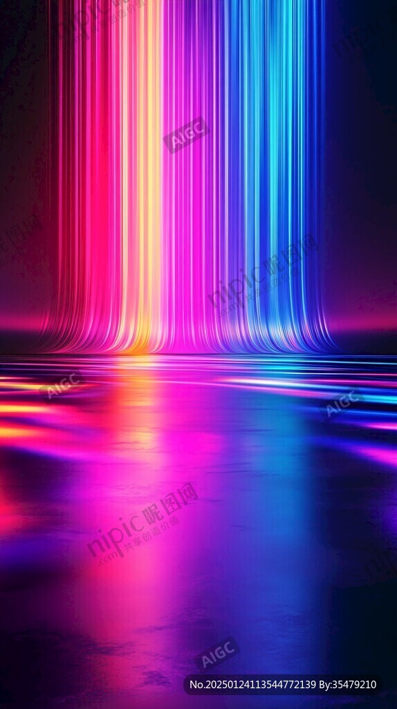 絢麗夢幻唯美霓虹背景