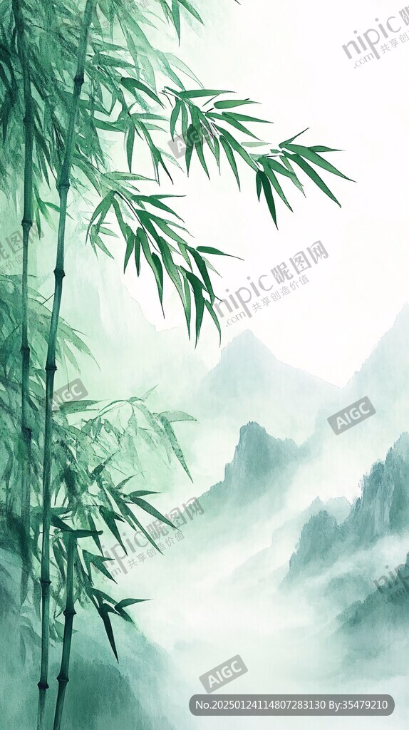 古典水墨竹林