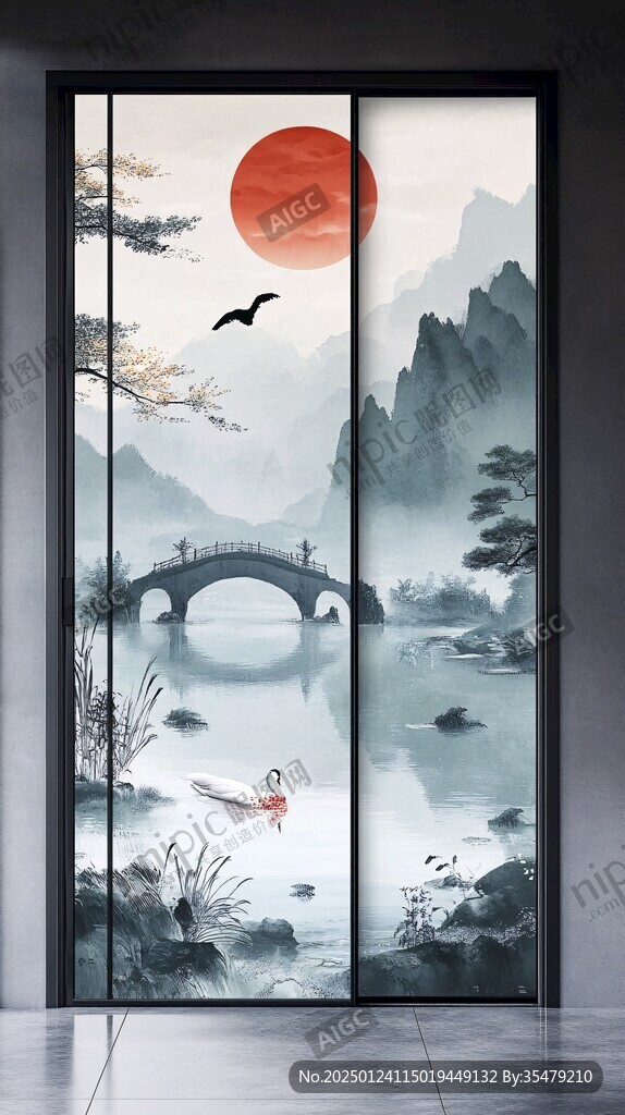 高端移門屏風裝飾畫
