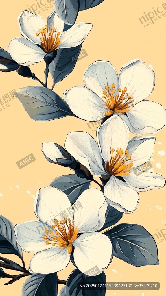 桐花插畫(huà)包裝