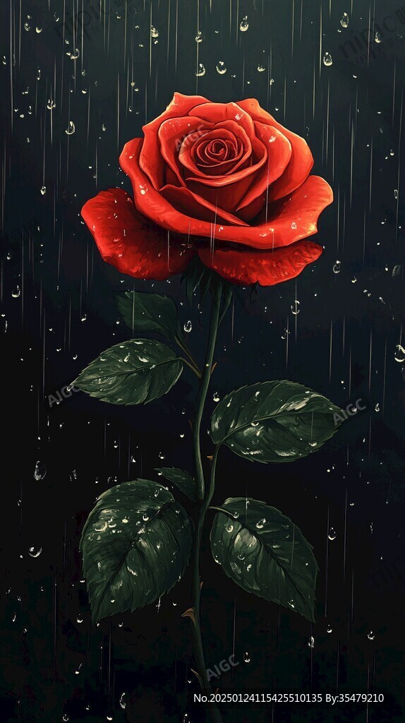 一支玫瑰花朵盛開鮮花