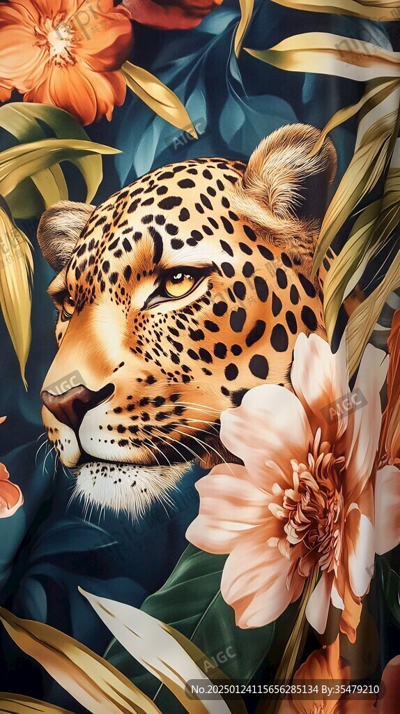 歐美手繪動物花