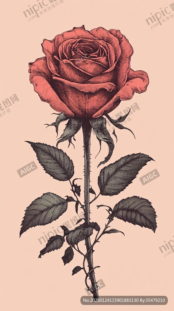 玫瑰花插畫