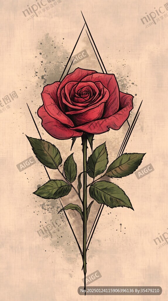 玫瑰花插畫