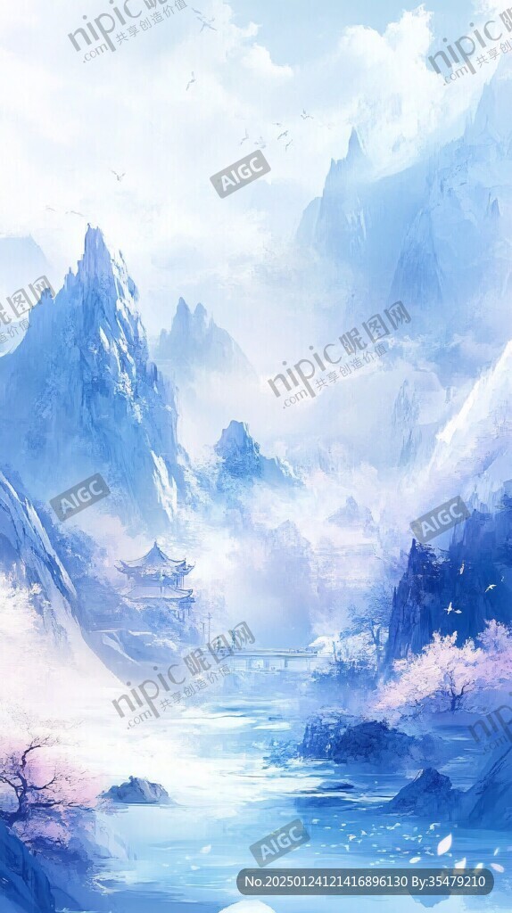 古風山水場景