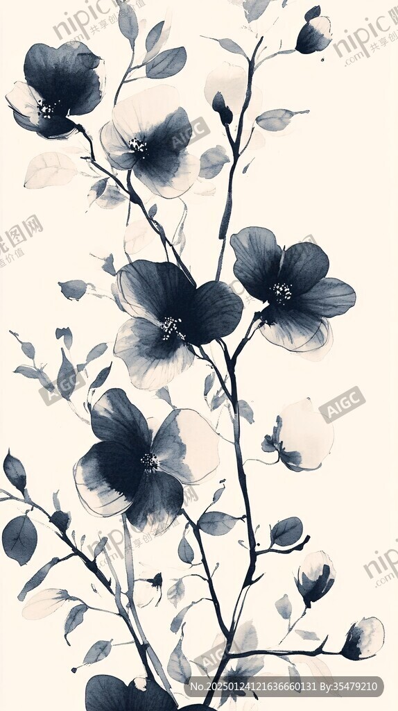 唯美花卉工筆花卉