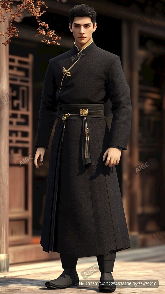 醬色地男吉服