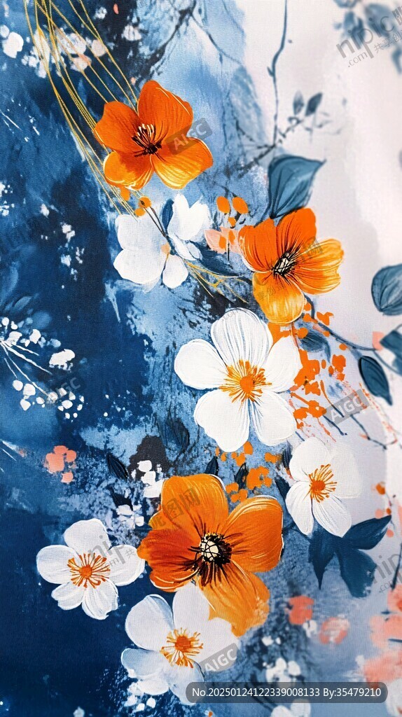 古風(fēng)油畫質(zhì)感花卉