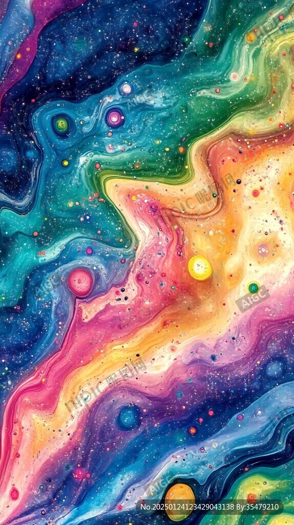 創(chuàng)意彩色繽紛宇宙插畫(huà)