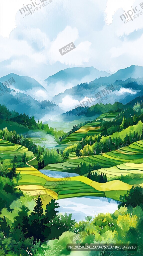 鄉村田園插畫