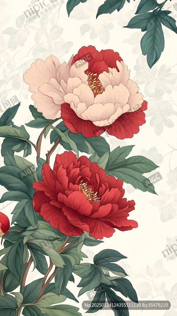 古典牡丹花