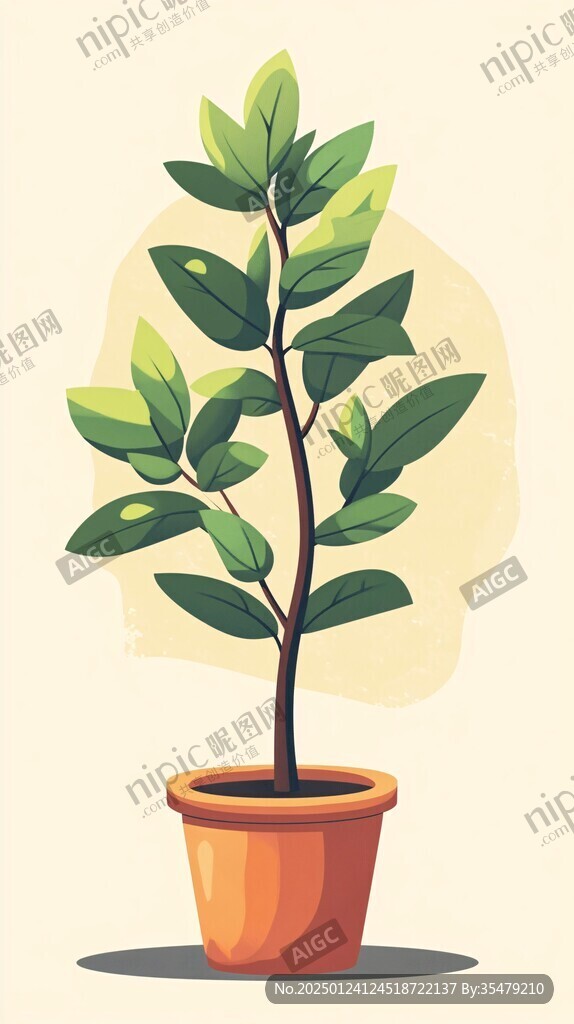 盆栽插畫