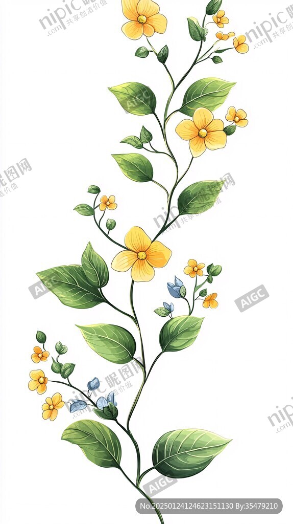 簡(jiǎn)約藤條花朵