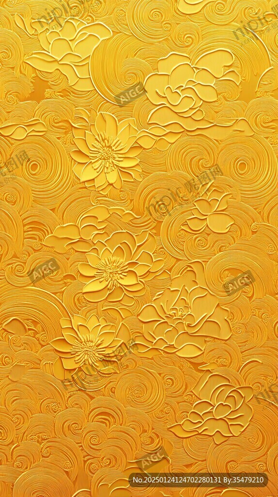 金色云紋浮雕