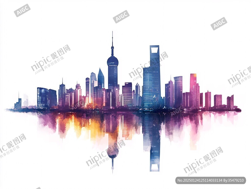 外灘剪影全景