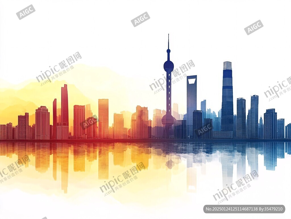 外灘剪影全景