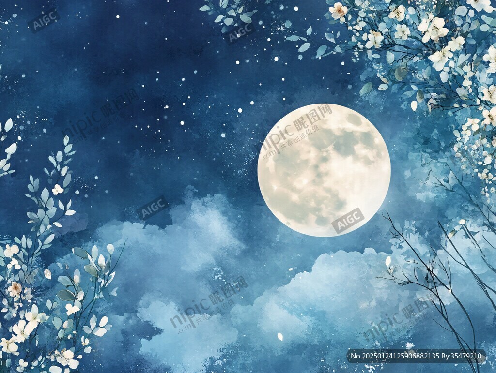 藍月夜夢幻唯美奇幻