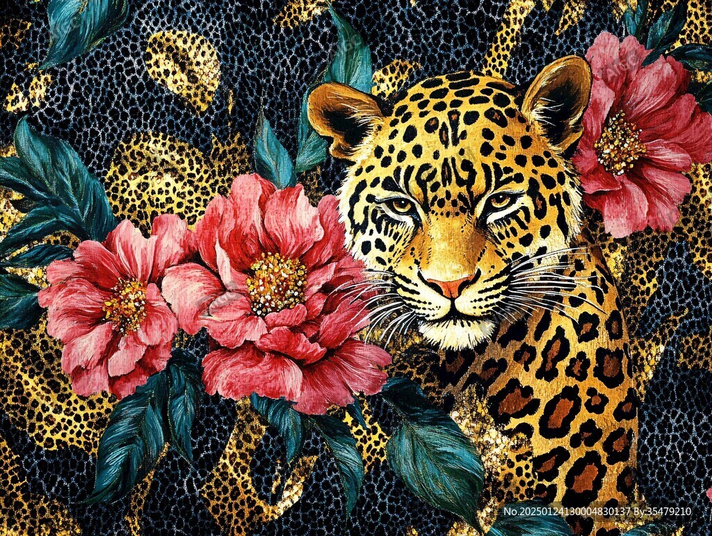 花豹花型布匹圖案