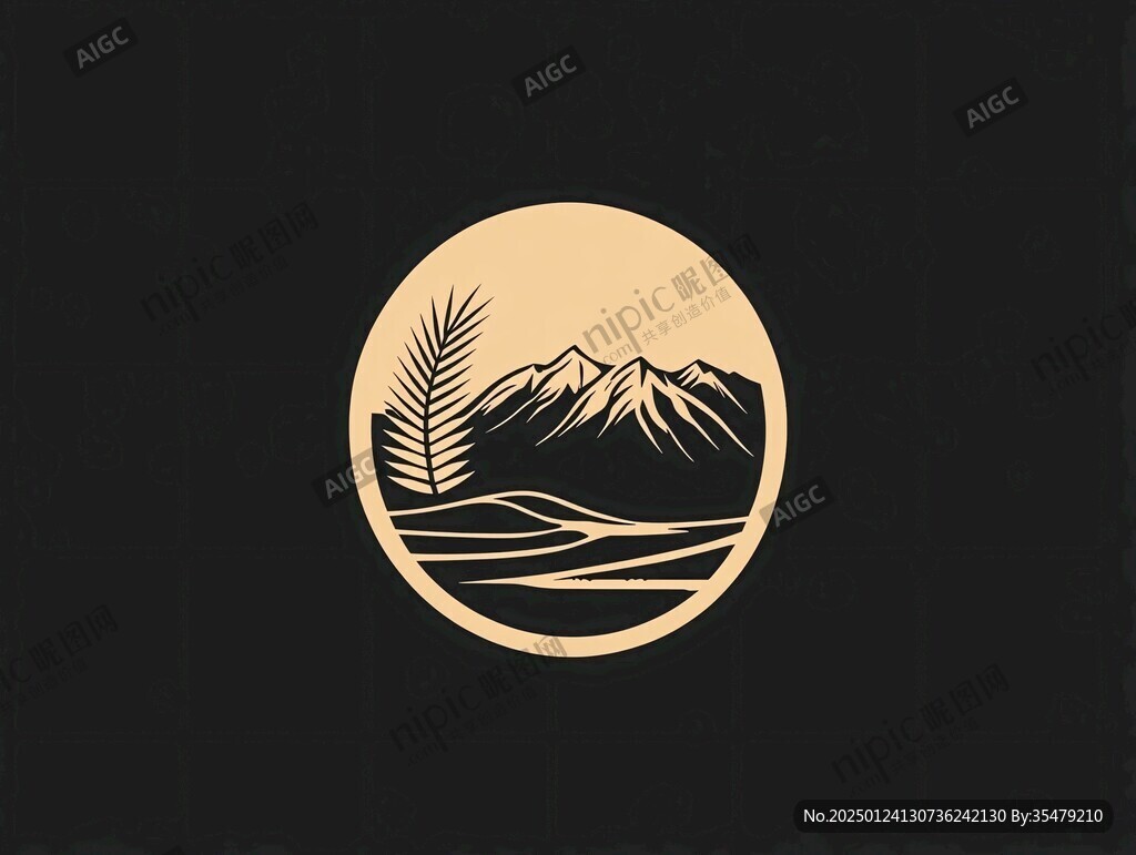 山脈插畫logo