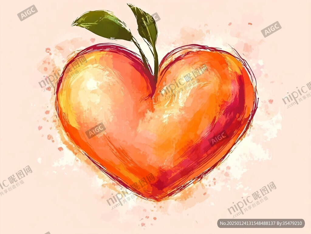 糖心蘋果插畫