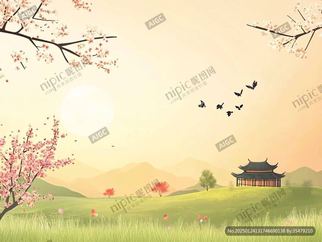 江南香山風(fēng)景區(qū)插畫