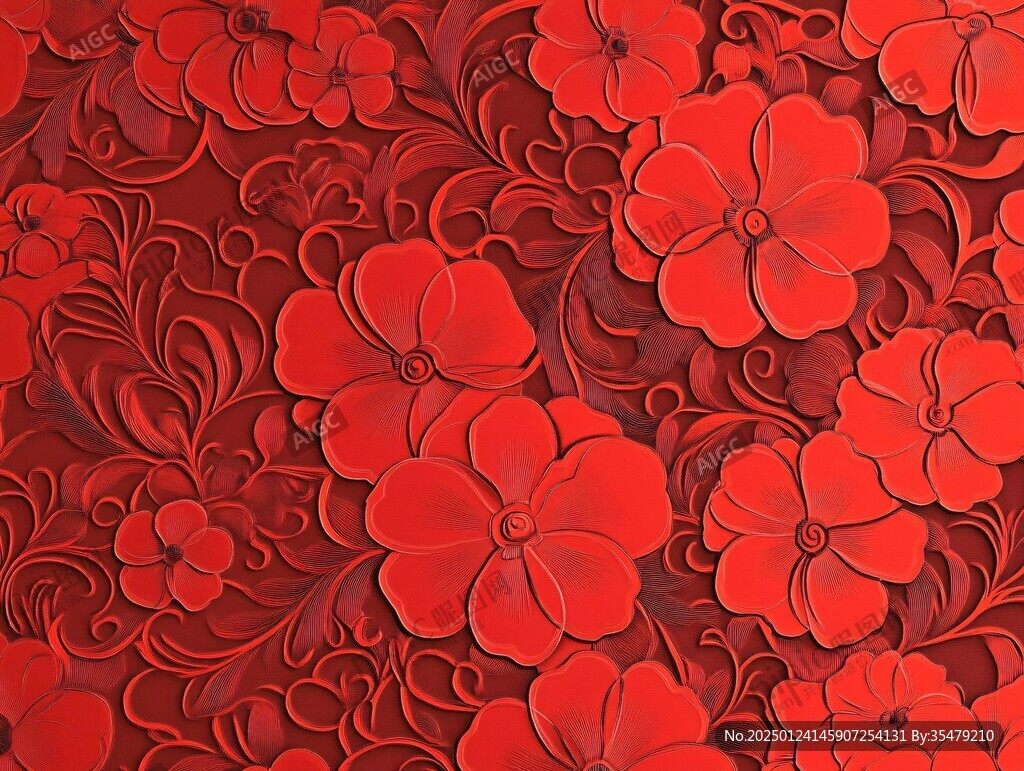 紅色立體質(zhì)感花紋
