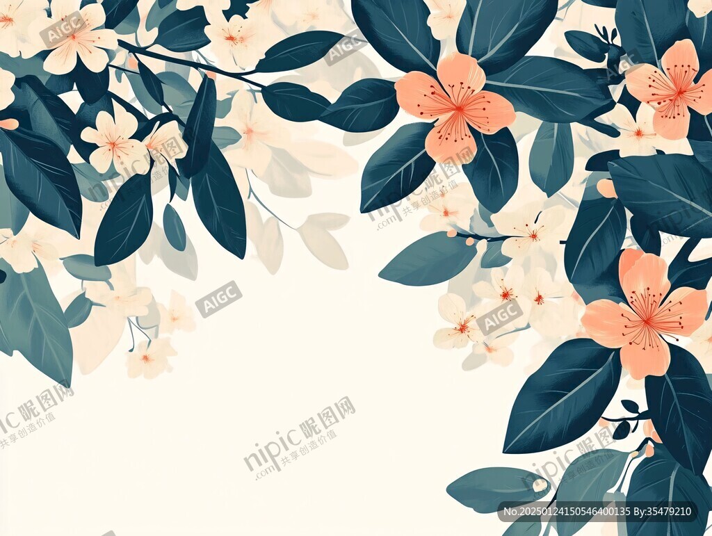 植物背景扁平插畫(huà)