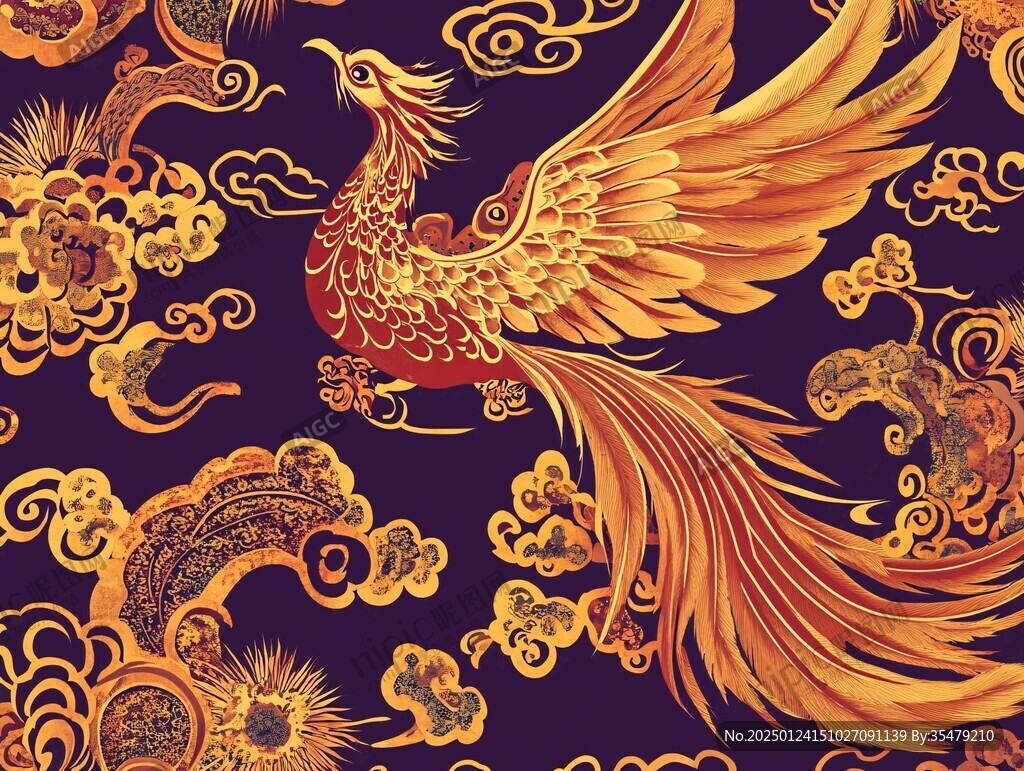 鳳凰云錦紋