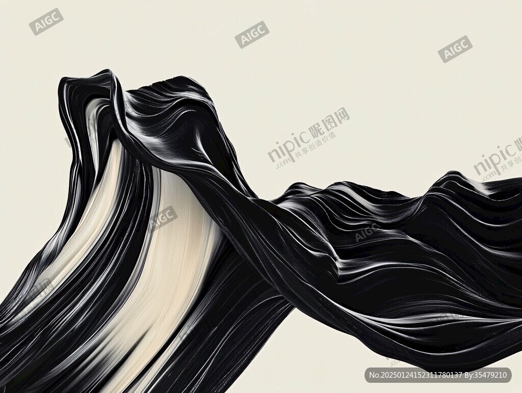 高端山水線包裝插畫
