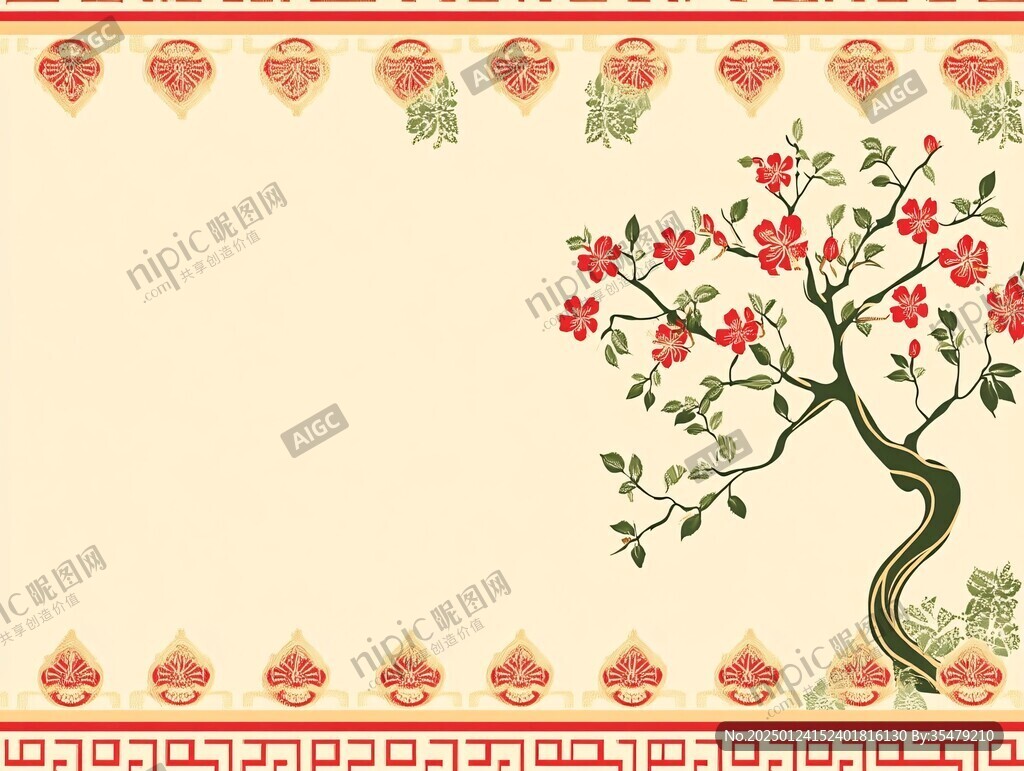 中式古代花邊背景