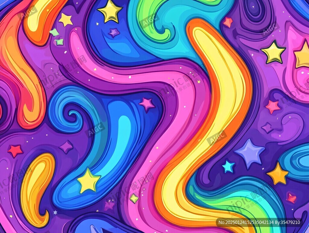 彩虹糖包裝插畫