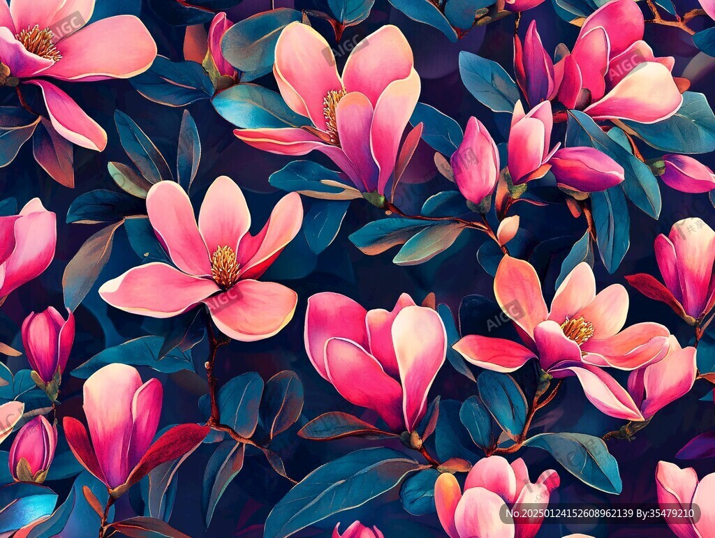 辛夷花插畫
