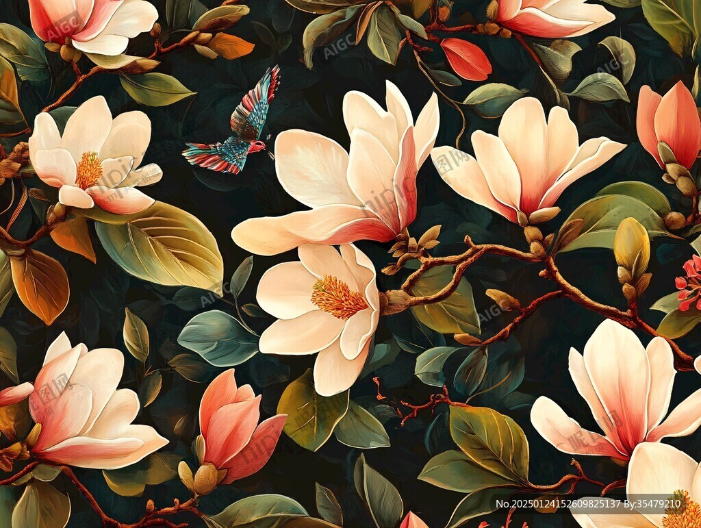 3d立體浮雕花卉花鳥